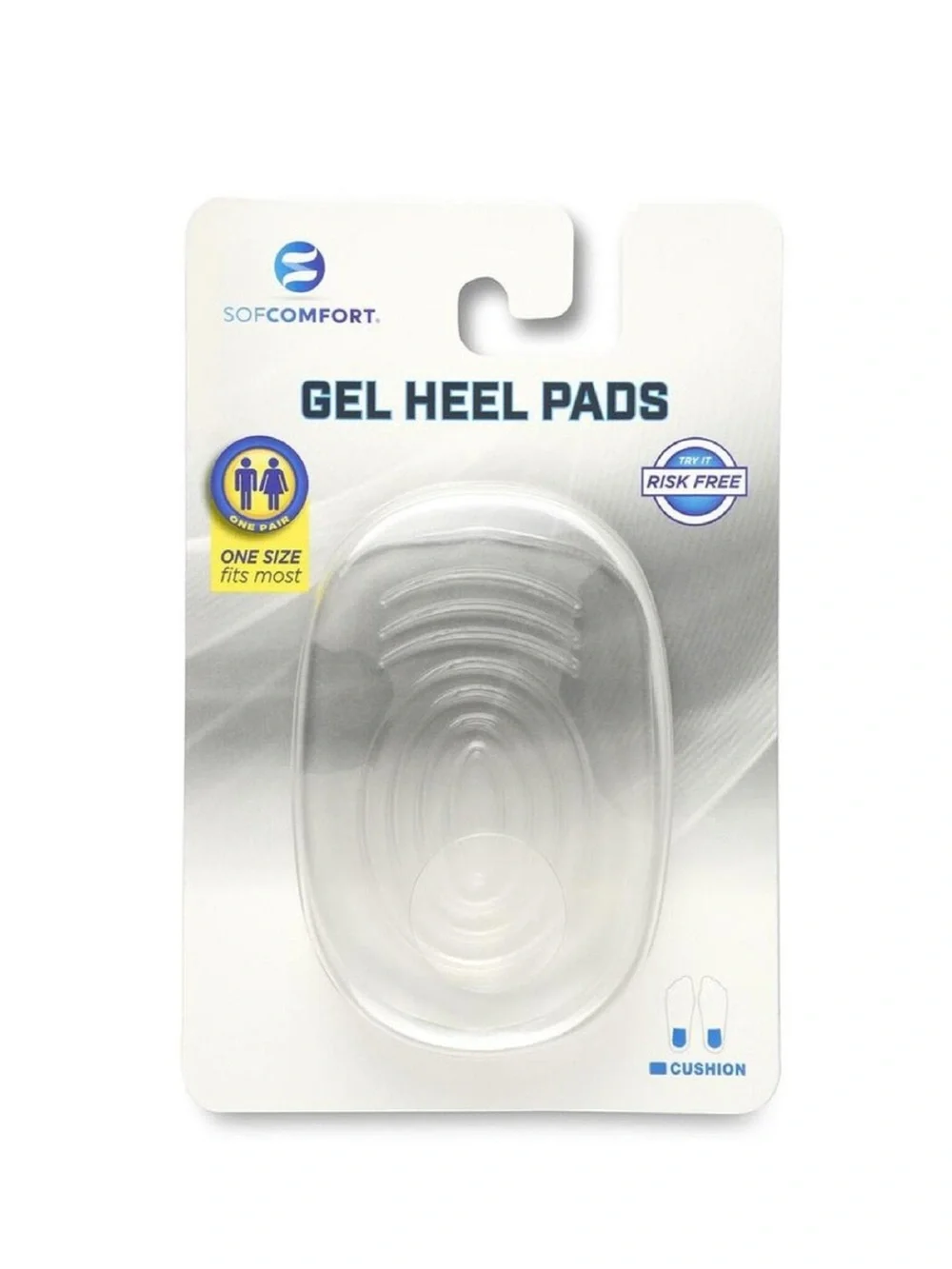 SofComfort Gel Heel Comfort clear Pads One size fits most New
